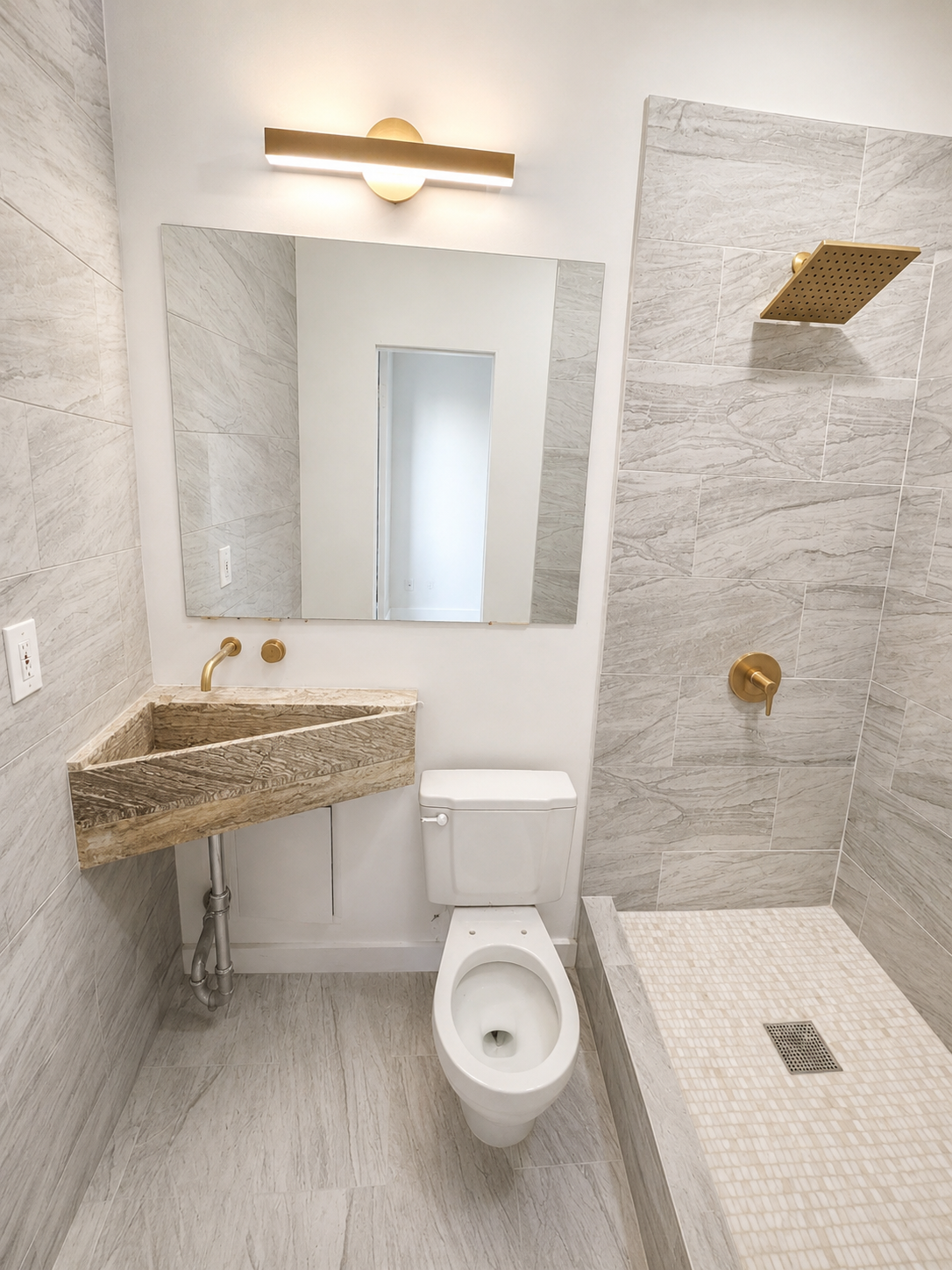After — Marble Walk-In Bath